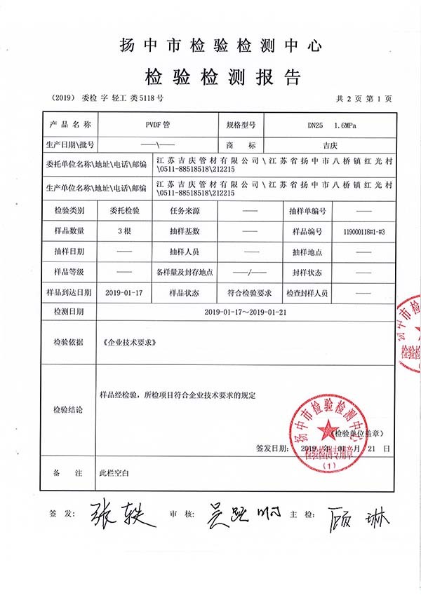 PVDF第三方检测报告